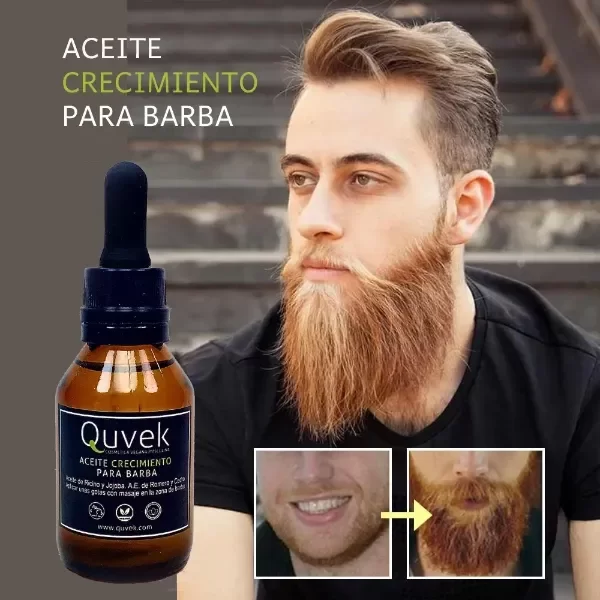 aceite crecimiento y fortalecedor para barba quvek